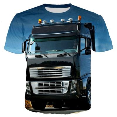 Sommar Nya T-shirts med 3D-tryck av Tunga Lastbilar Mode Herr Dam Kortärmad T-shirt Oversized Harajuku Y2k Toppar Tees Barnkläder