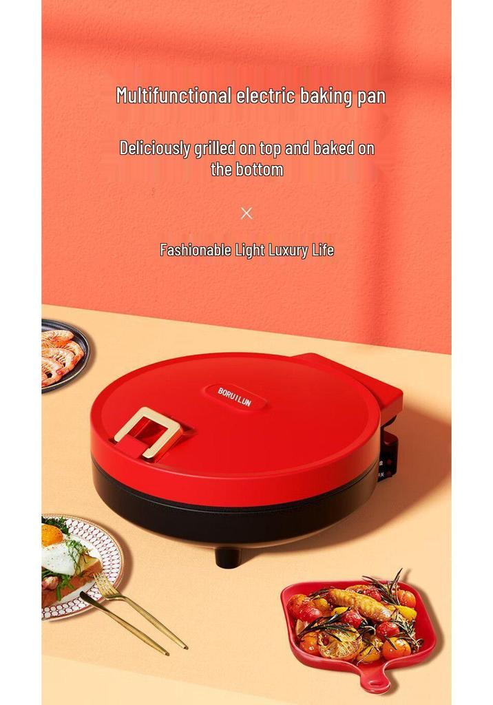 Double-Sided Electric Pancake Griddle for Crepes - Automatic, Deepened Design for Students & Homes