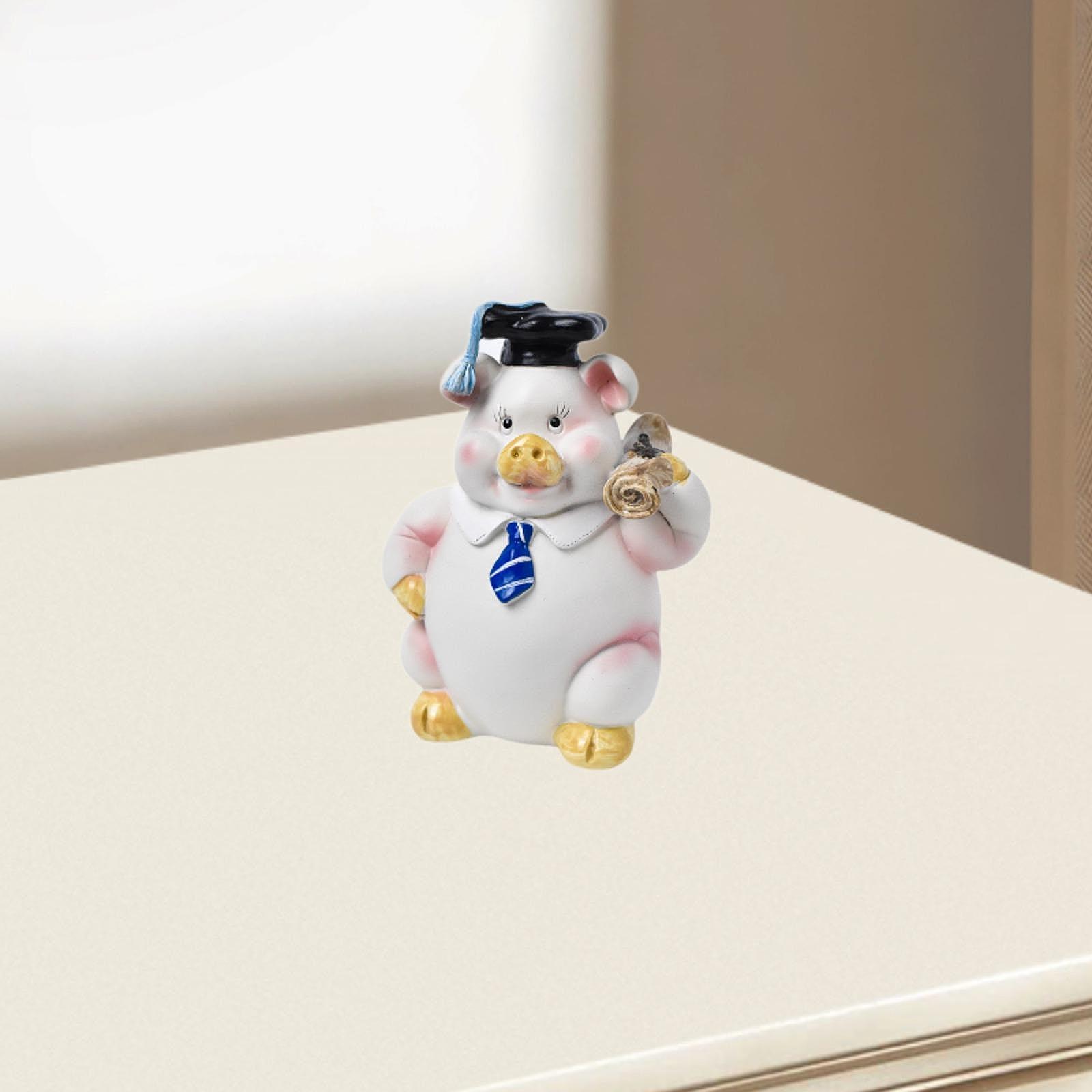 

Pig Piggy Bank Pig Statue Home Decor Ornament Money Bank for Children Animal Figurine Resin Sculpture for Bedroom Living Room