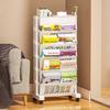Wall-Mounted Bookshelf & Desk Organizer with Movable Table and Trolley