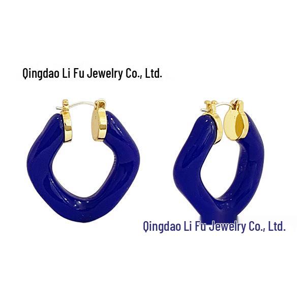 Lisa Style 2021 Trendy Geometric Round Earrings: Light Luxury Design