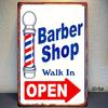 Vintage Barber Shop Metal Wall Sign, Heavy Duty Iron Plaque for Man Cave Garage Decor
