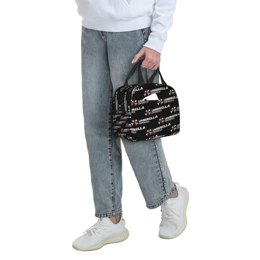 Custom Corporation Umbrellas Insulated Lunch Bag for Work School Horror Video Game Leakproof Thermal Cooler Lunch Box Men Women