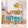 Für Wohnzimmer im Haushalt Mehrschichtiger Cartoon Smiley Beweglicher Wagen Bodenregale Kinderspielzeug Snacks Büchertaschen Organisieren R