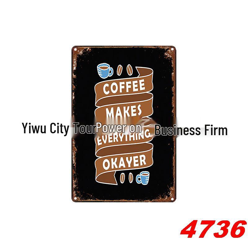 Vintage Coffee Tin Sign for Restaurant or Home Decor