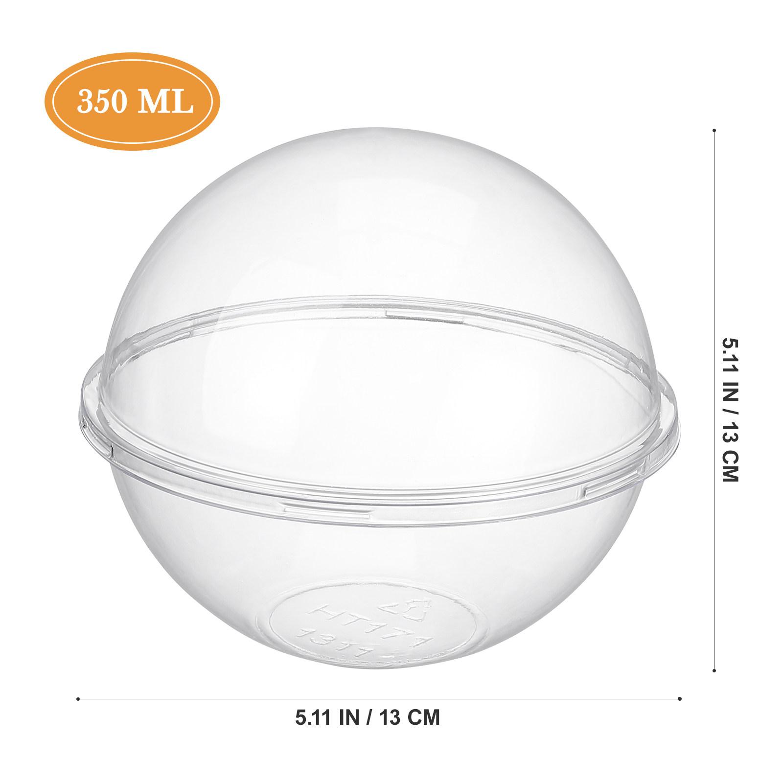 

10Pcs Ball Shape Transparent Cake Container 350Ml Safe Food Grade Plastic for Mousse Cakes Decoration Portable Lightweight Round
