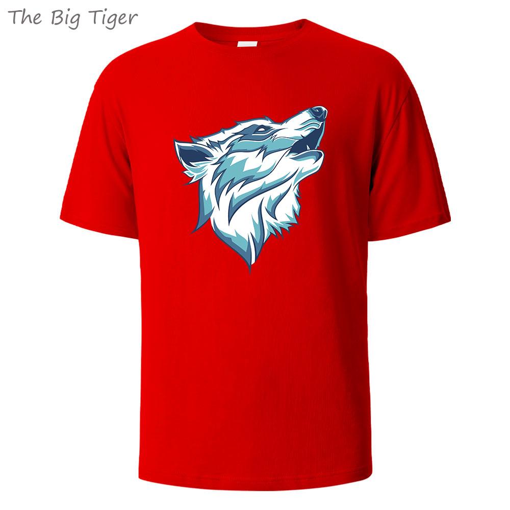WolfPaint Classic Cotton T Shirt Breathable Round Neck Casual Unisex Tee Minimalist Short Sleeve Top Everyday Wear Mens Tshirt