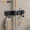 Stainless Steel No-Drill Mop & Broom Wall Mount Hanger