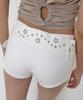PAINETIC Studded Belt Shorts (White)