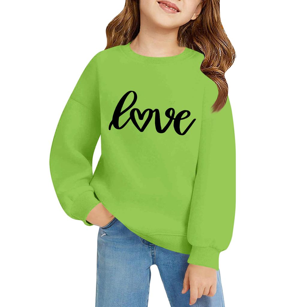 Kinder Langarm Lockerer Pullover Buchstabenaufdruck Rundhals Sweatshirt