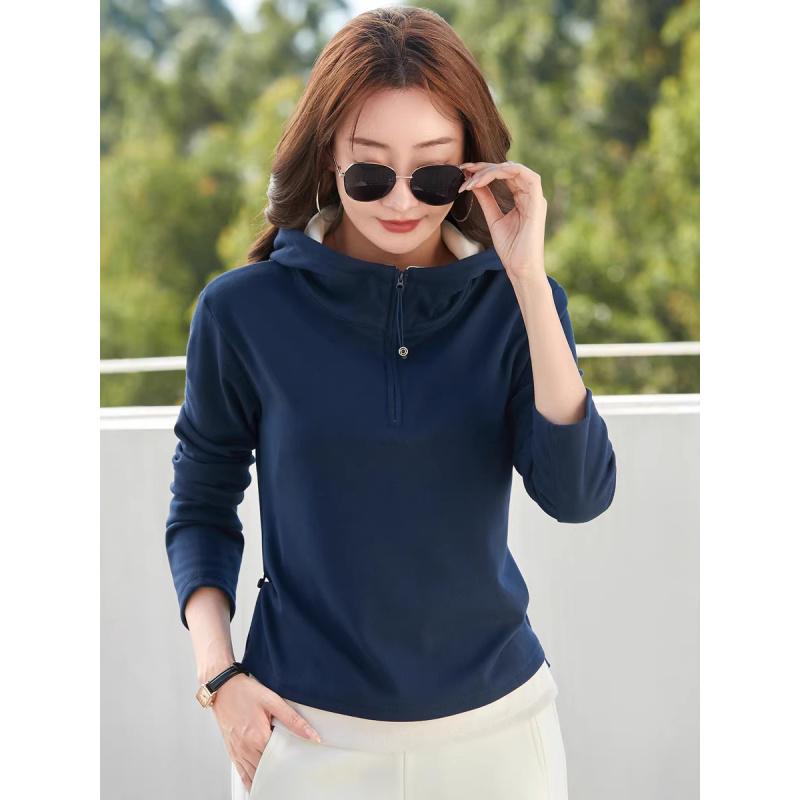 Zipper Hooded Sweatshirt for Women New Fashion Versatile Long Sleeve T-Shirt Top Korean Style Trendy Jacket