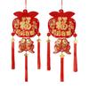 Flocking Fu Character Spring Festival Hanging Pendant With Tassels Door Wall Ornament Fu Character Pendant 3D Design