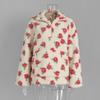 Fleece Floral Sweatshirt 2026 Fall Winter New Fashion Warm Fuzzy Pullover Crew Neck Long Sleeve Casual Top for Women