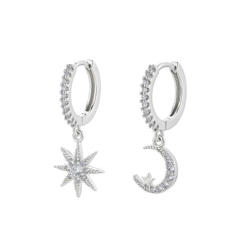 925 Silver Needle Vintage Gold Earrings for women Fashion Lightning Pendant Hoop Earrings Wedding High Luxury Jewelry