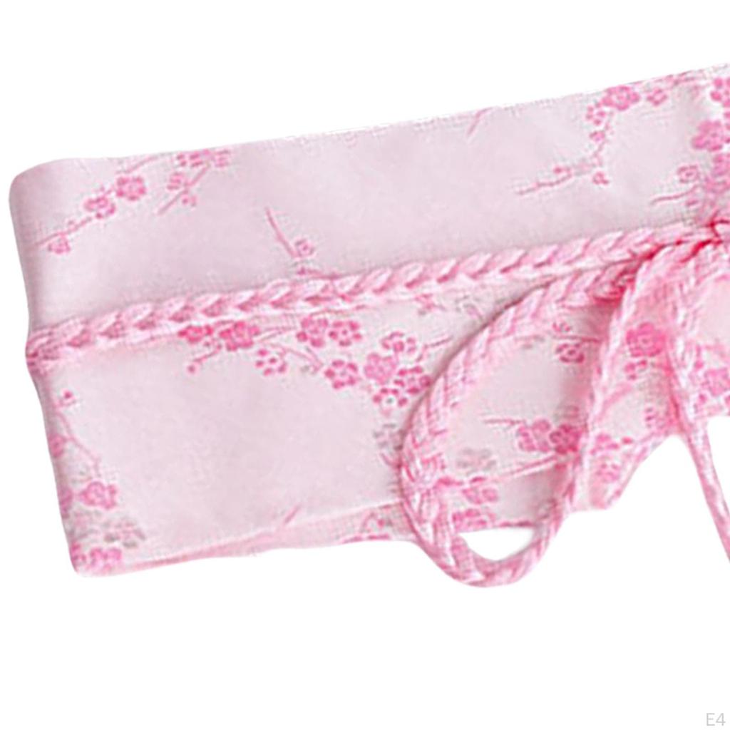 Chinesischer Damen-Satin-Taillengürtel Kimono-Gürtel Stickerei Breiter Blumenmuster-Taillenband für Damen