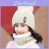 Korean Style Thick Woolen Beanie With Neck Cover And Letter Details For Cold Weather