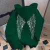 Trendy Wing Print Casual Loose Hoodie