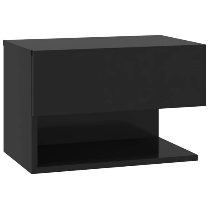 Table de chevet murale - Maison Exclusive - Noir - Bois d'ingénierie - 46 x 29,5 x 30 cm
