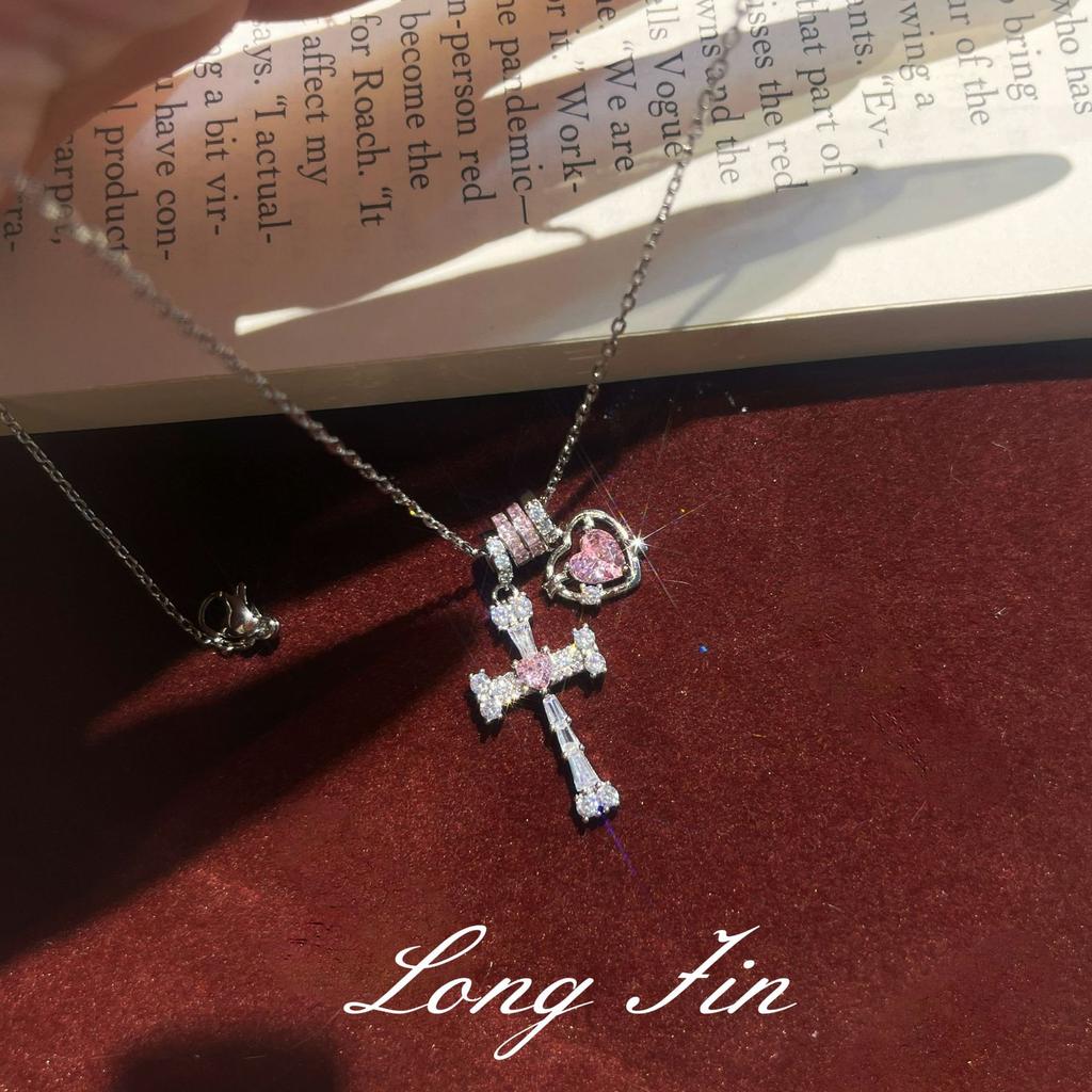 Set Full Of Diamond Love Running Ring Bear Necklace Stud Earrings Female Internet Celebrity Style Niche Design Light Luxury Collarbone Chain