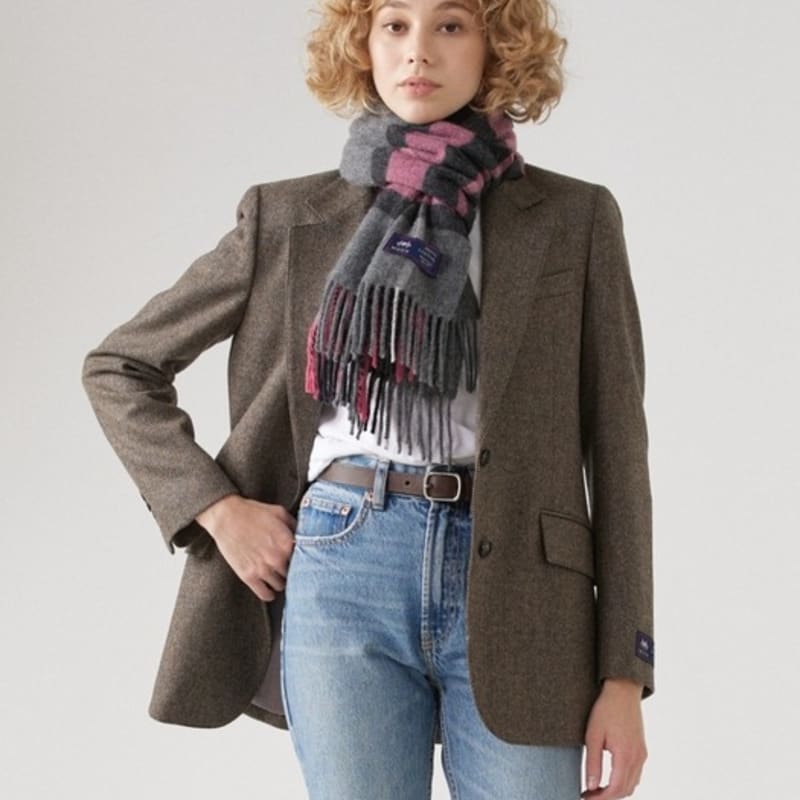 ABRAHAM MOON Merinowolle Schal Schal 50cm - Westminstergrau Rosa