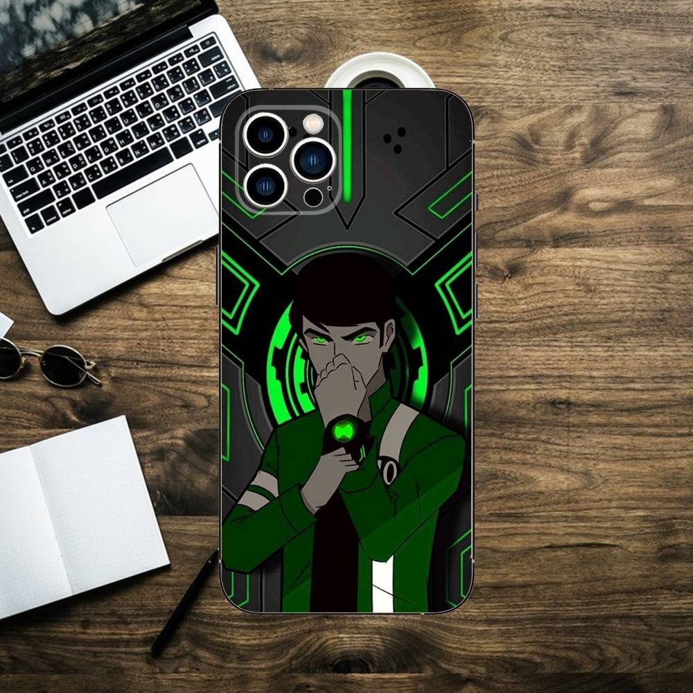 B-BenS Cartoon 10 Phone Case For iPhone 16,15,14,13,12,11,XS,XR,X,8,7,Pro,Max,Plus,mini Silicone Black Cover