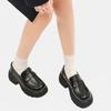 Super yuan kleine Lederschuhe Damen 2025 Herbst neue dicksohlige Muffin-Slipper College-Stil Einschlupfschuhe Britischer Stil Einzelne Schuhe