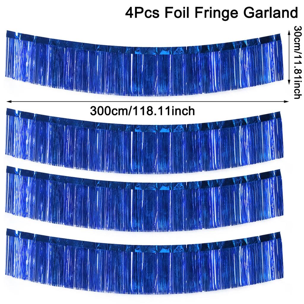 30x300CM Party Backdrop Foil Fringe Garland Metallic Tinsel Streamers Banner Hanging for Birthday Wedding Christmas Decorations
