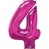 40'' Mylar Balloon - GRABO - Number 4 - Fuchsia - Refillable - 1 M
