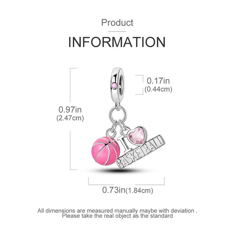 New 925 Sterling Silver Pink Series Scissors Dancing Skirt Buttons Pendant Love Beads Bags Charms Fit Bracelets DIY Jewelry Gift