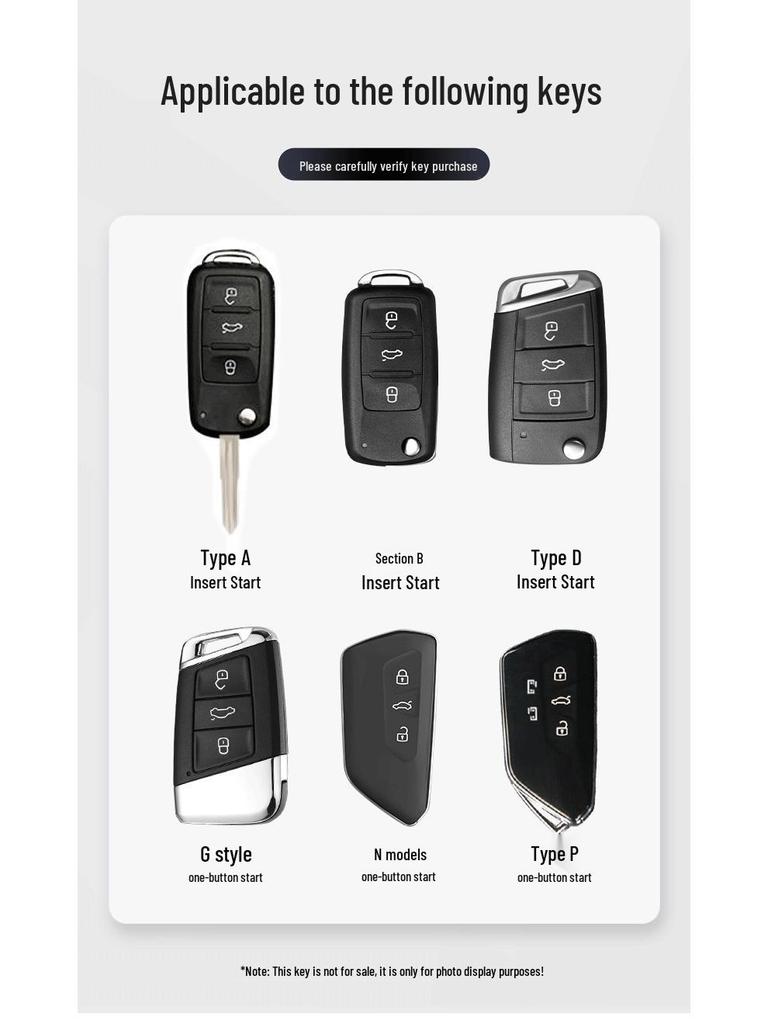 Volkswagen Key Cover for Sagitar, Lavida, Bora, Santana, Tiguan, Lingdu, Polo, Golf - Car Bag Buckle Shell