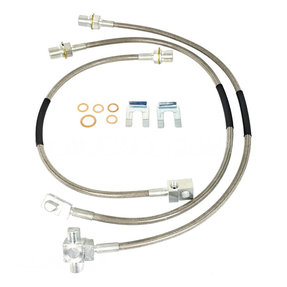 2PCS 24in Front Extended Stainless Steel Brake Lines 89340S For Chevy For C20 K10 K20 For GMC For C15 C25 K15 K25 1971-1991