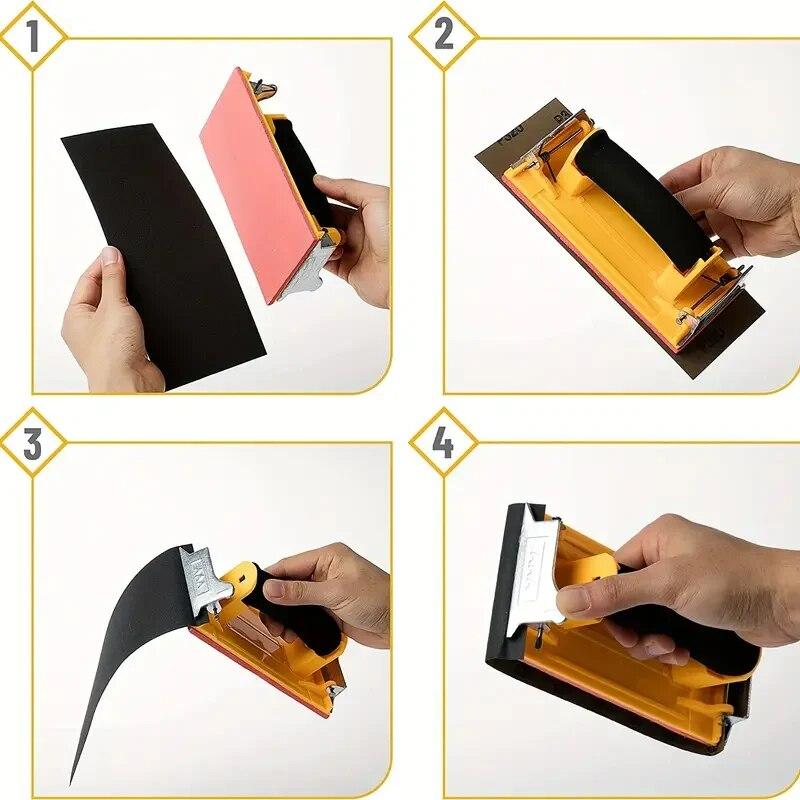 1 Piece Of Sandpaper Holder Wall Polishing Tools Plastic Sandpaper Iron Plate Sandpaper Holder Sponge Handle Sand Holder