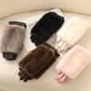 Damen Herbst- und Winterhandschuhe aus Kaninchenfell plus Samt verdickt winddicht und warm Reiten Kälteschutz Touchscreen Wildlederhandschuhe