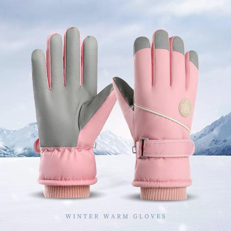 Women's Winter Touchscreen Windproof Gloves - Thick, Velvet-Lined for Warmth, Cold-Proof, Ideal for Skiing, Riding, and Electric Car Use