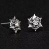 Retro Creative Hexagonal Star Earrings Neutral Fashion Personalized Silver Color Inlaid Zircon Daily Party Jewelry Gift