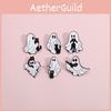 Trendy White Ghost Cat Metal Pin Brooch For Halloween With Fun And Playful Features