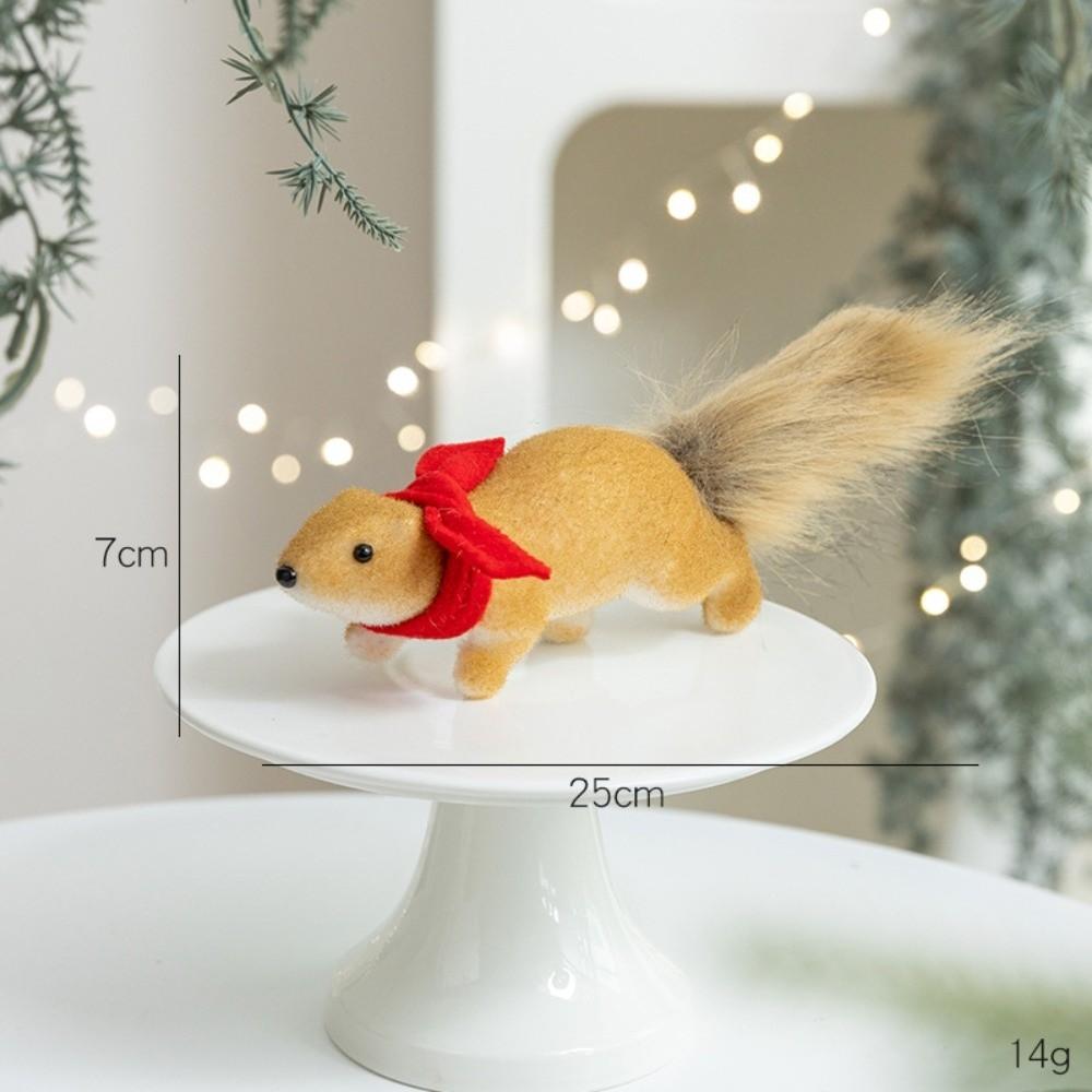 Simulated Craft Christmas Squirrel Ornament Artificial Foam Bear Decoration Xmas Tree