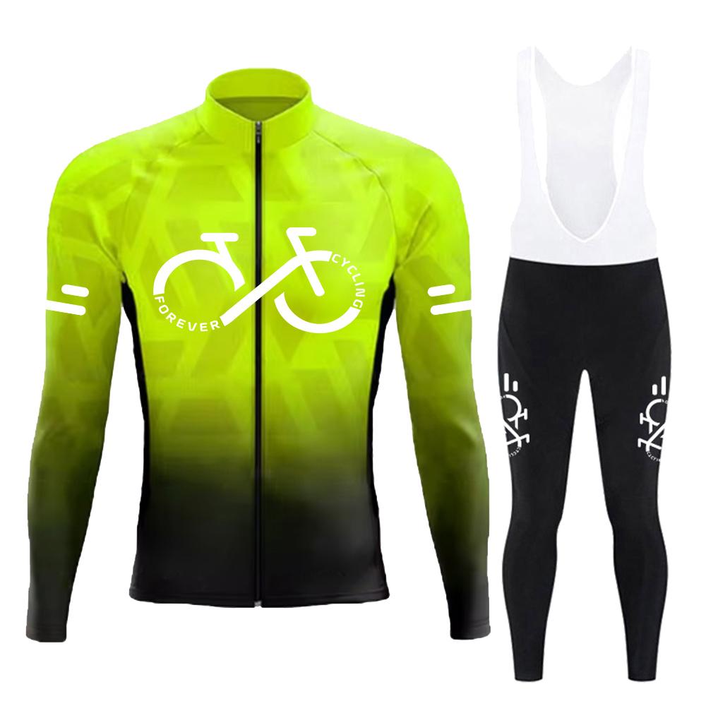 Long Sleeve Gradient MTB Bike Cycling Clothing Breathable Ropa Ciclismo Men's Road Bicycle Sportswear 2026 Autumn Breathable Cycling Suit