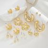 18 Pcs Fashion Heart Floral Water Drop Earring Sets for Women Boho Pearl Zircon Geometric C Shape Earring Daily Wear Jewelry New