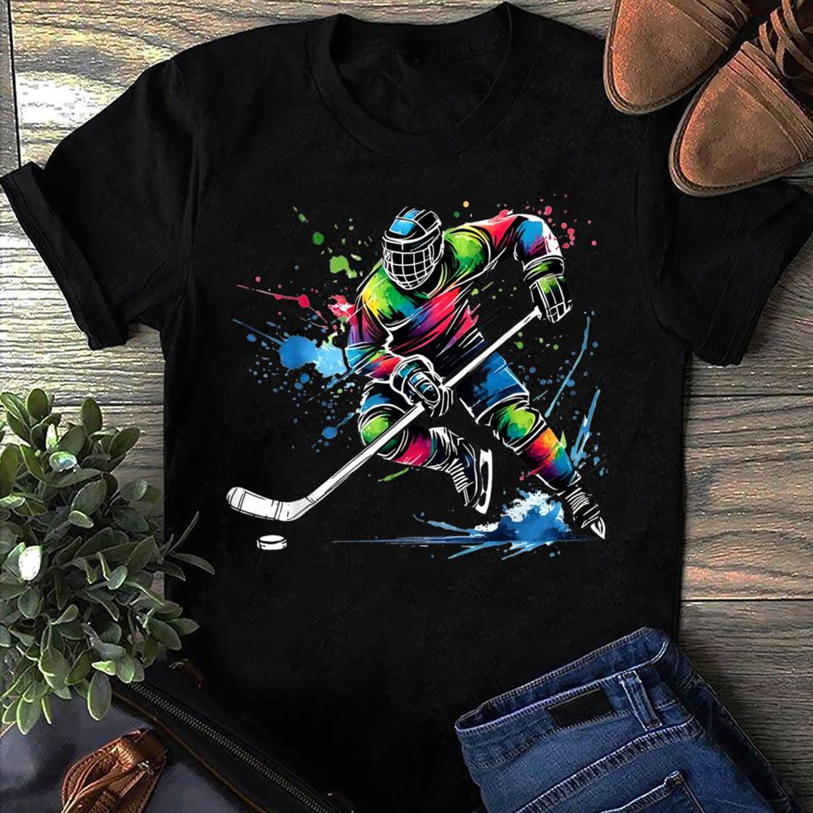 Colorful Ice Hockey Fan Player Tie Dye Color Splash Sports - Ice Hockey Player, Hockey Lover, Shirt Hockey Player, Gift Hockey, Hockey Team S