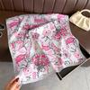 Women S Elegant Printed Simulated Silk Square Scarf For Summer Sun Protection