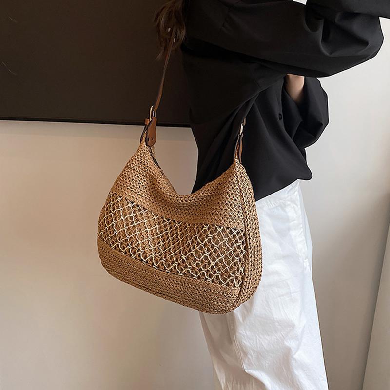 Woven Summer Fashion Straw Bag Beach Holiday Crossbody Bag Shopping Large Capacity Shoulder Bag For Ladies Women