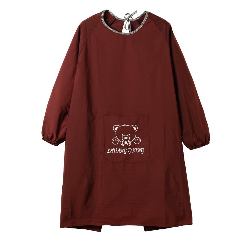 Reverse Smock Waterproof And Oil-Proof Long-Sleeved Apron Household Kitchen Work Men And Women