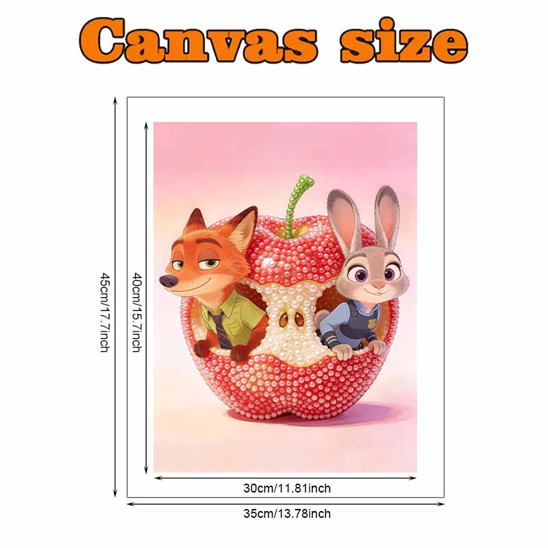 Disney Pearl Art Painting Zootopia Apple Cottage Handmade diy5D Pearl Gem Painting Pictures Crafts Special Shape Home Wall Decoration