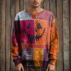Men's Long Sleeve Pullover Sweater Casual Halloween Print Knit Oversized Sweater