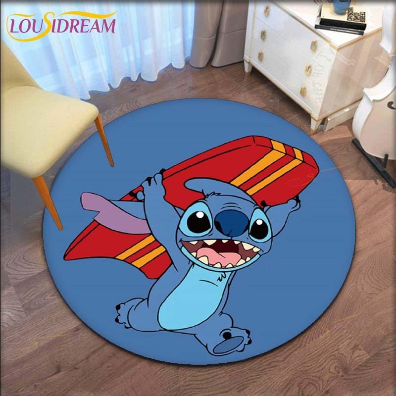 Cartoon Stitch Round Carpet for Living Room Carpet Floor Rug Bath Mat Bedroom Carpet for Children's Room Doormat