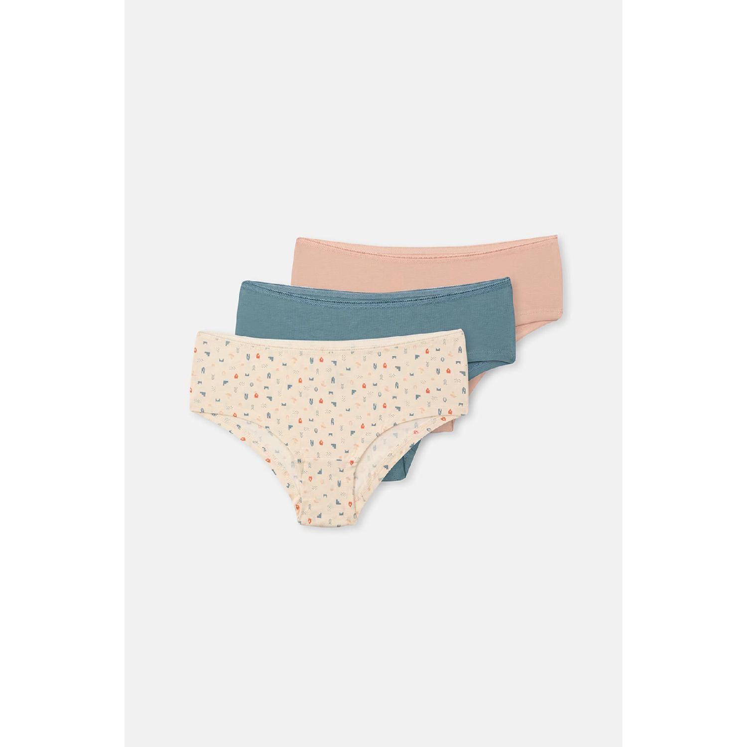 

Ecru-grey Blue-powder Women s 3-piece Patterned Hipster Panties S