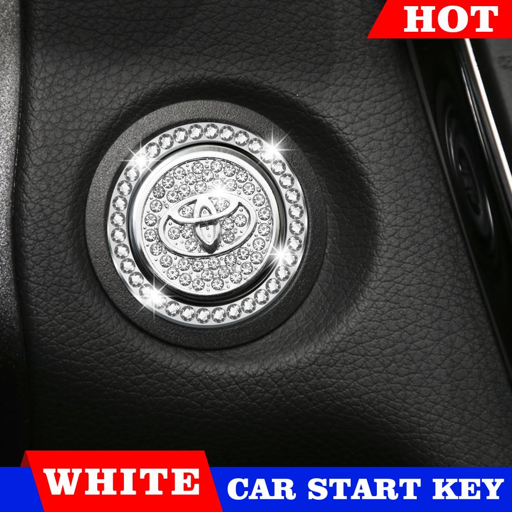 

Car One-Click Engine Start Stop Switch Button Cover Ignition Button Sticker For Toyota Land Cruiser Yaris Highlander Auris RAV4