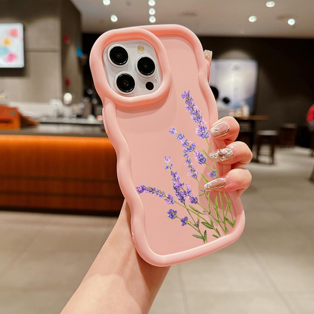 N86 Mały świeży kwiat motyl Macaron Falista krawędź etui na telefony iPhone 16 Pro Max Samsung S24 Plus S23 Ultra Xiaomi Redmi Note 13 etui odporne na wstrząsy