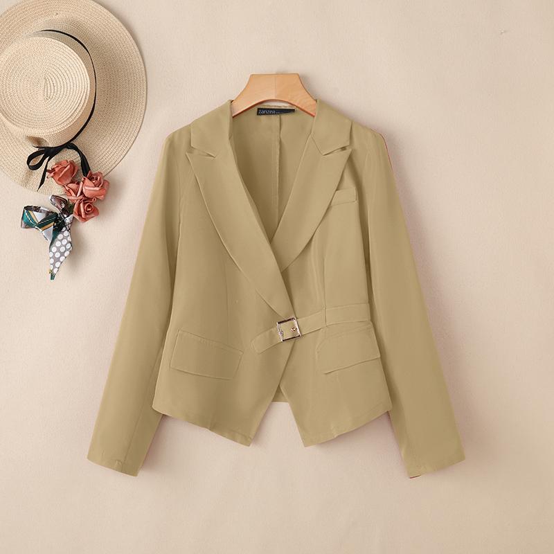 

ZANZEA Женский повседневный тонкий кардиган-блейзер с отложным воротником и длинными рукавами XL